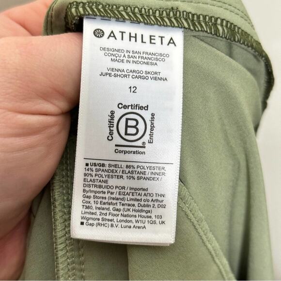 ATHLETA Vienna Voyage Cargo Skirt Eucalyptus Olive Green {W34} - Picture 7 of 8